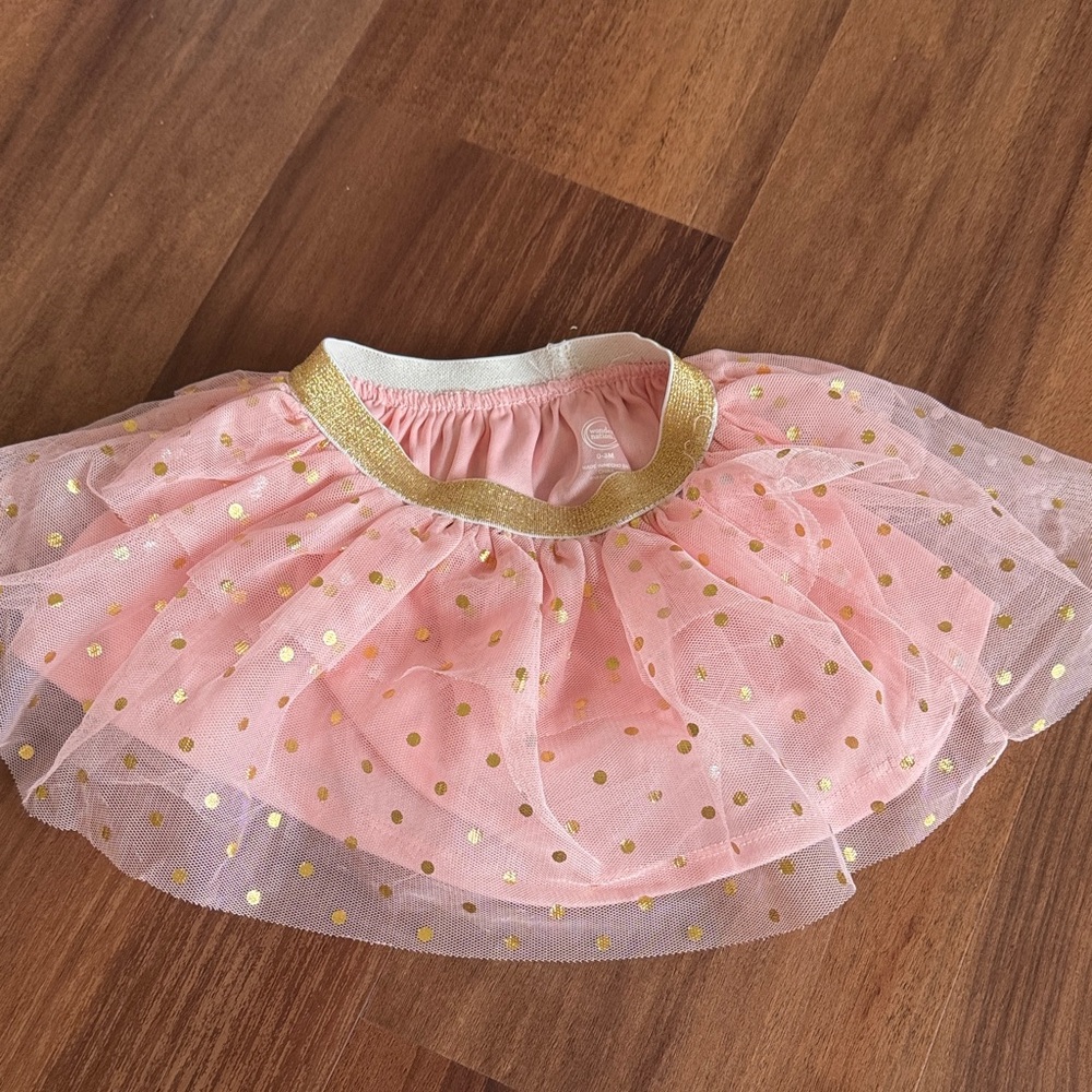 Wonder Nation Pink Tutu with Gold Dots